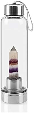 Fluorite Point Crystal Water Bottle for Elixir and Drinking, Balance and Wellness