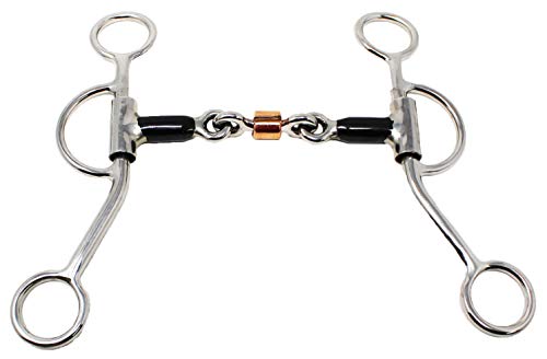 CHALLENGER Horse Sweet Iron 4.5″ Mouth Dog Bone Snaffle Bit w/Roller 35613G