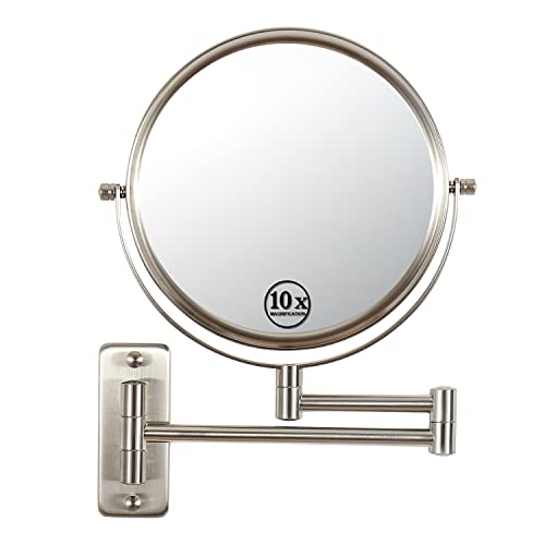Wall Mounted Makeup Mirror 10x Magnifying Mirror Double Sided Vanity