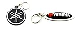 2 X Yamaha Rubber Keychain Key Ring Circle and Oval