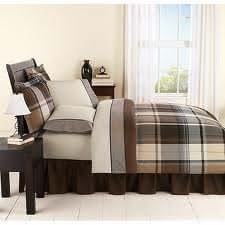 Amazon.com: Brown, Gray & Black Plaid Boys Queen Comforter