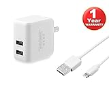 ESK 10FT 8 Pin Lightning USB Charging Cable with 3.1A Dual Port High Speed USB Wall Charger