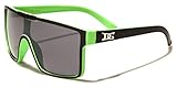 DG Eyewear Men's Flat Top Shield Sunglasses
