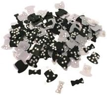 Black and White Top Hats Wedding Table Confetti, 14g, by White Candle Company