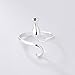 Qiandi 925 Sterling Silver Lovely Cat Animal Open Ring for Women Girls Pet Lover Gift Charm