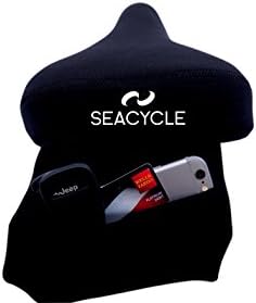 SeaCycle Spinning Bike Seat Cover Cushion - Spinning Accessories - Cushion pad for Women and for Men - Indoor Spin Bike Padded Seat Cover Spin Cycle Bike Seat with Carrying Case in Black