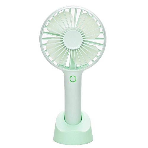 YIHUNION Mini Handheld Fan Portable, USB Rechargeable Battery Powered Fan with Base, 2500mAh Battery,4 Modes for Home Office Bedroom and Outdoor Travel(Green)