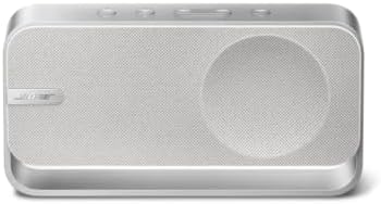SoundLink Home Lautsprecher, Premium, tragbarer und kabelloser Bluetooth-Regal-Lautsprecher, bis zu 9 Stunden Akkulaufzeit, Helles Silber