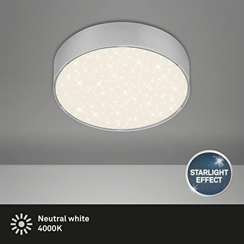 - Plafoniera a LED con decorazione a cielo stellato, lampada LED, lampadario, pannello da soffitto LED, temperatura di colore bianco neutro, Ø157 mm, colore argento