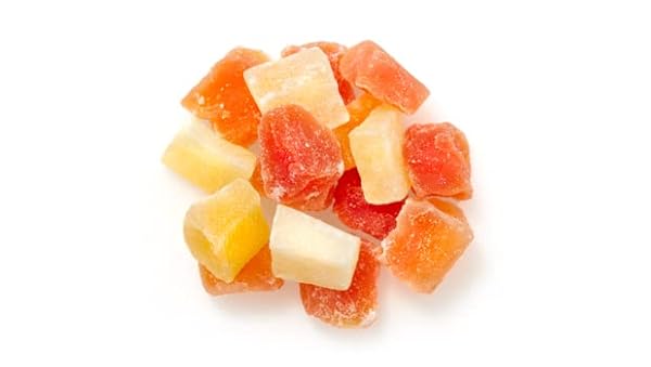 YUPIK DRIED PAPAYA, DICED, 2.2 LB, GLUTEN-FREE, VEGAN, KOSHER, SWEETENED TROPICAL DRIED FRUITS, CUBED PAPAYA PIECES, NO ADDED SULPHITES, FRUITY SNACKS, IDEAL FOR BAKING, TOPPING & INCLUSIONS