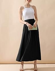 DOUBLJU High Waist Maxi Skirts for Women Long