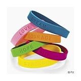 24 Inspirational Sayings Bracelets (Assorted Colors)