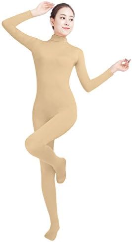 Amsicoo Womens One Piece Bodysuit Turtleneck Lycra Spandex Long Sleeve Unitard