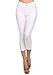 Yelete Women's Basic Capri Jeggings 817JN201 (WHITE, MEDIUM)