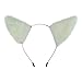 E-TING Cat Fox Long Fur Ears Hair Clip Headwear Headband Cosplay Halloween Costume Orecchiette (White with White Inside)