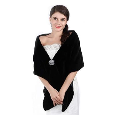 Aukmla Long Wedding Faux Fur Wraps and Shawls Wedding Bridal Stole for Brides and Bridesmaids Aukmla Long Wedding Faux Fur Wraps and Shawls Wedding Bridal Stole for Brides and Bridesmaids