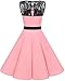 Bbonlinedress 1950s Vintage Cocktail Homecoming Dress Retro Lace Pin Up Pink Dress 50s Swing Prom Semi Formal Dress for Teens Blush XS