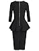 MUXXN Women's 1950S High Waist Bodycon Vintage Work Dress (Black M)