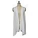 Lusiyu Women's Slim Fit Sleeveless Open Front Cardigan Vest Asymmetric Hem XL White