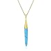 Victoria Jewelry Sterling Silver Synthetic Turquoise Pendant Necklace - Gifts for Wife