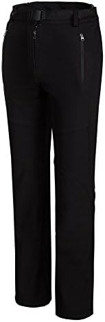 Spvoltereta Women's Outdoor Waterproof Windproof Soft Shell Pants With Fleece (US 10S, Black)
