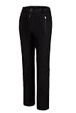 Spvoltereta Outdoor Thick Warm Women Straight Leg Pants Quick Dry Waterproof & Windproof With Fleece Liner For Hiking Trekking Snowmobiling Skiing (8, Black)