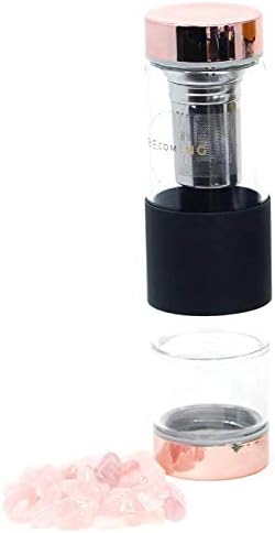 BECOMING Rose Gold Gem Elixir Mantra Water Bottle Tea Infuser