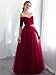 Beauty-Emily Cheap Wedding Dresses for Guest Burgundy Long Tulle Guests Dress Color Burgundy, Size US10-12