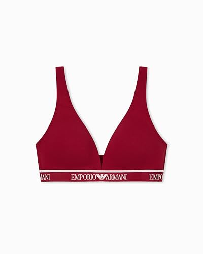 Emporio Armani Iconico Reggiseno a Triangolo Imbottito Logoband da Donna Rosso L, Rosso, L