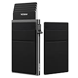 YESIIW Pop up Card Holder with Money Pocket | Minimalist Business Card Wallet RF