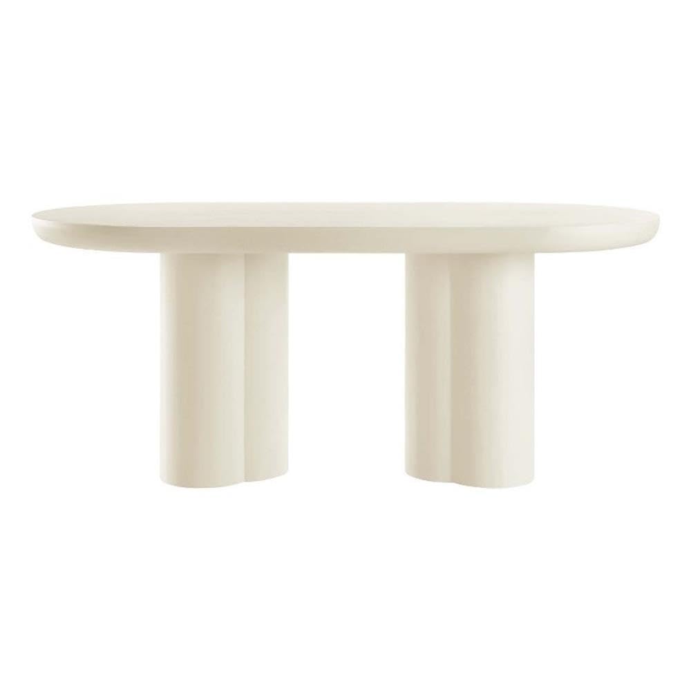 Photo 1 of Modway EEI-6764-WHI Caspian 72" Oval Concrete Dining Table, White