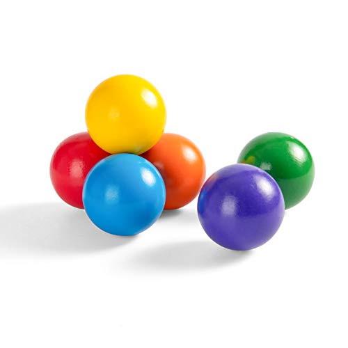 MerryHeart Montessori Wooden Rainbow Balls, Colorful Wooden Ball Toys