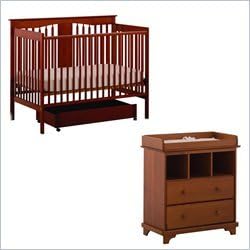 Stork Craft Lily 4 In 1 Stages Cognac Fixed Side Baby Crib Set With Changing Table Amazon Ca Baby
