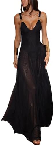 sheer mesh & lace patchwork maxi dress DAZY Black Floral Sheer Mesh Lace Patchwork Long Dress,Flare Sleeve Mermaid Hem,Elegant Formal Prom Maxi Dresses For Women,Autumn Seductive Party Wear