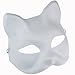 6 Pack Set DIY Full Face Handmade Mask Pure White Hard Paper Mask with Two Brushes and One Pigment Plate (Cat)