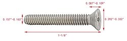 FixtureDisplays® 8-32 X 1-1/8" Stainless Flat Head