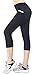 Flatik Women's Yoga Capri Legging Big Side Pocket Non See-through Fabric