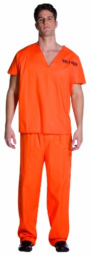 Jailhouse Jumpsuit Adult - Rasta Imposta Jailhouse Uniform, Orange, One