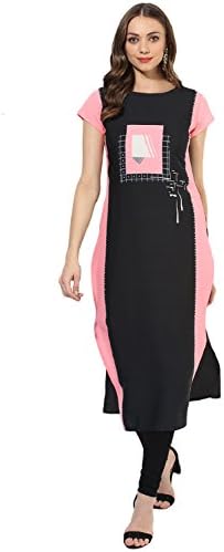 Vaamsi Crepe Digital Printed Kurti(PK1406_Pink_Free Size)