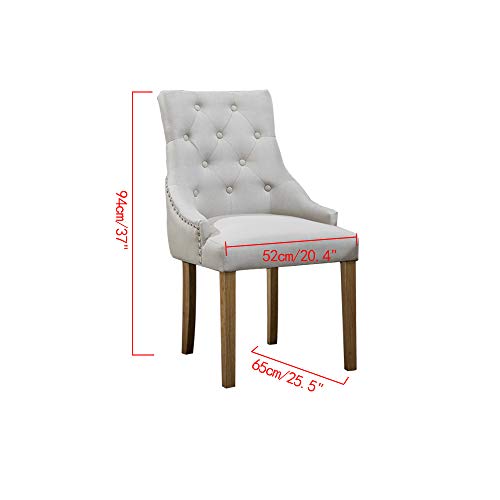 Ansley&HosHo Fabric Dining Chair Tufted Set of 2 Occasional Accent