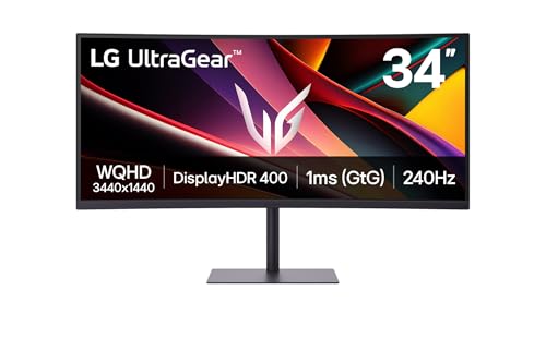 Ultragear™ 34G630A-B.AEU Ecran PC Gaming 34" - Dalle VA résolution WQHD (3440 x 1440), 1ms GtG 240Hz, DisplayHDR™ 400, sRGB 95% (CIE1976), FreeSync Premium