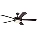 Westinghouse 7224200 Comet Indoor Ceiling Fan with Light, Matte Black 7787900 Four Speed Black Ceiling Fan Remote Control with Backlit Buttons