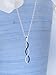 Dazzlingrock Collection Round Blue Sapphire & White Diamond Swirl Pendant with 18 inch Silver Chain for Women in 10K Solid White Gold