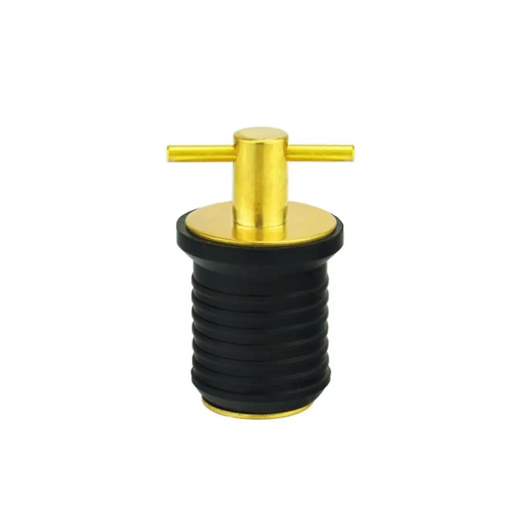 DollaTek Brass T-Handle 1” or 1-1/4” Drain Plug for Boat (1” Drain Plug)