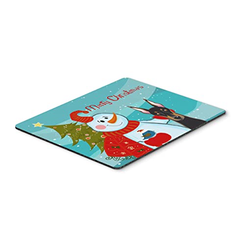 Caroline's Treasures Snowman with Doberman Mouse/Hot Pad or Trivet, 7.75" x 9.2…