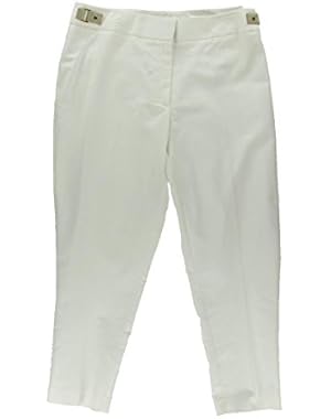 Calvin Klein Women's Plus Size Ankle Pants, Soft White, 14W