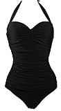 Amourri 50s Elegant Inspired Retro Vintage One Piece Pin Up Monokinis Swimsuit(FBA)