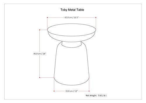 Simpli Home Toby Metal Accent Table, Silver