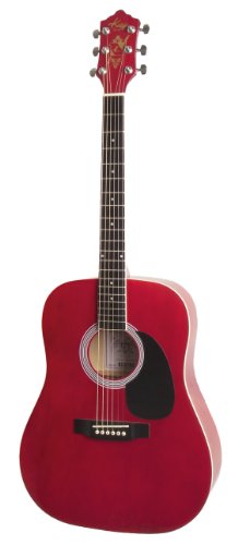 Kay Steel String Full Size Dreadnought 6 Red Cabernet Finish, Right Handed, (K537RC)