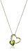 Amazon Collection 10k Yellow Gold Created Blue Sapphire and Diamond Heart Pendant Necklace (1/10 cttw, I-J Color, I2-3 Clarity), 18